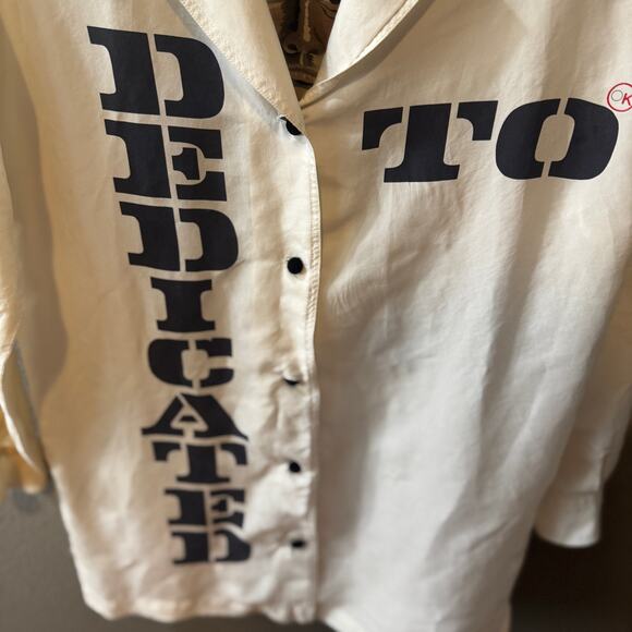 Vintage Otto Kern Silk Dedicated To Indian Native American Print Shirt Size S - Picture 3 of 8